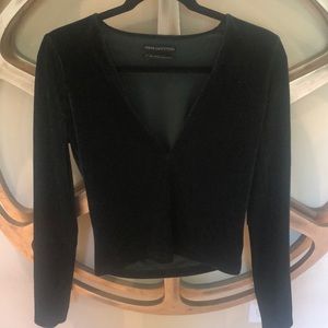 Urban outfitters low V neck velvet top